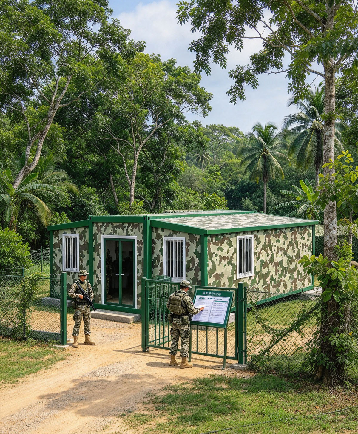 Thailand Jungle Duty Station: Our Prefabricated Foldable House, Camouflage Duty Shelter