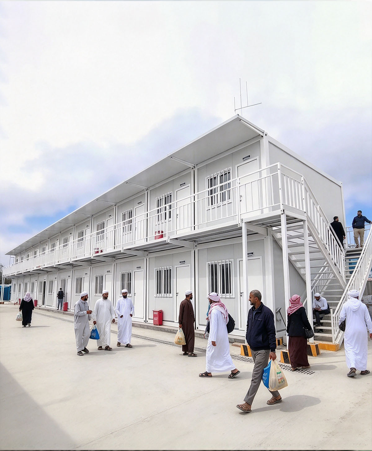 Qatar Large Temporary Camp: Our Prefabricated Foldable Container House, Two-Story Staff Dormitory