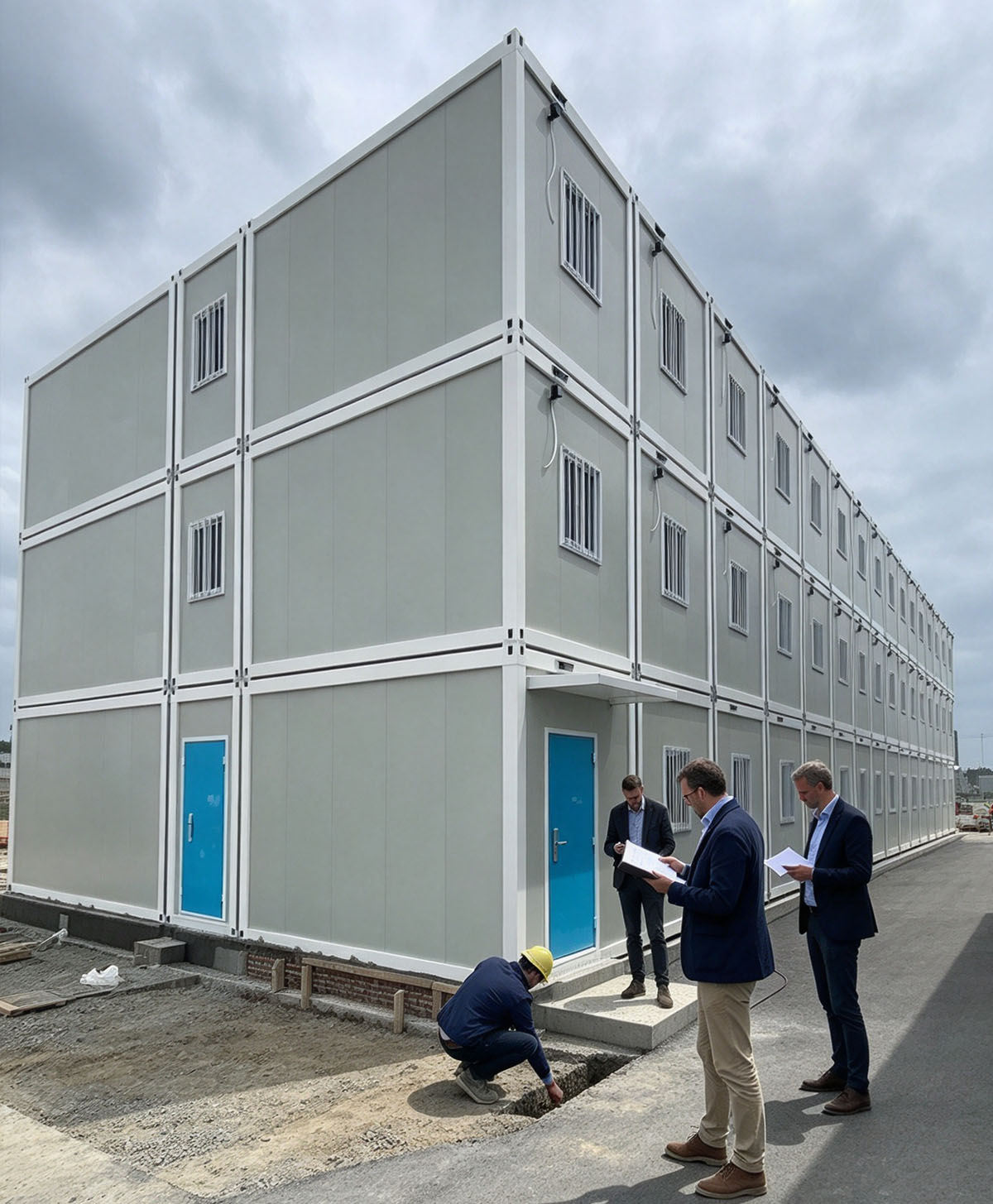 Netherlands Project Acceptance Site: Our Prefabricated Foldable Container House, Multi-Story Staff Barracks