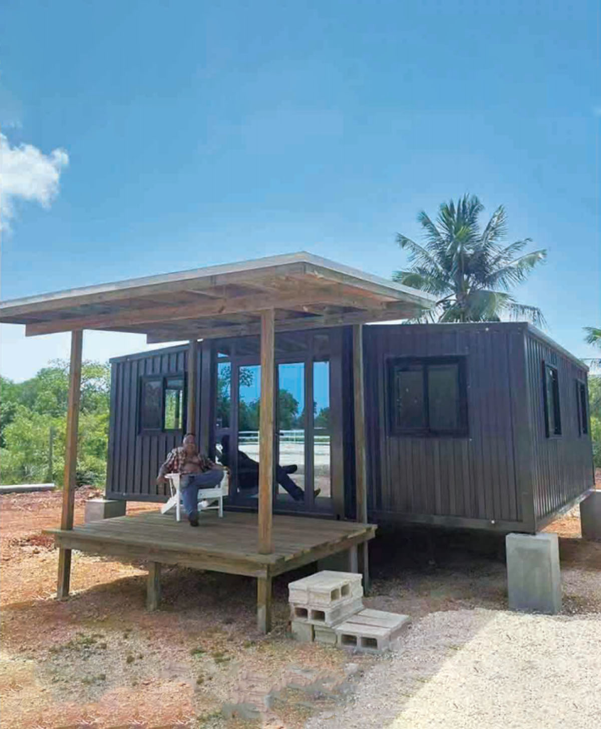 Jamaica Tropical Site Real Shot: Our Prefabricated Foldable Container House with View Terrace
