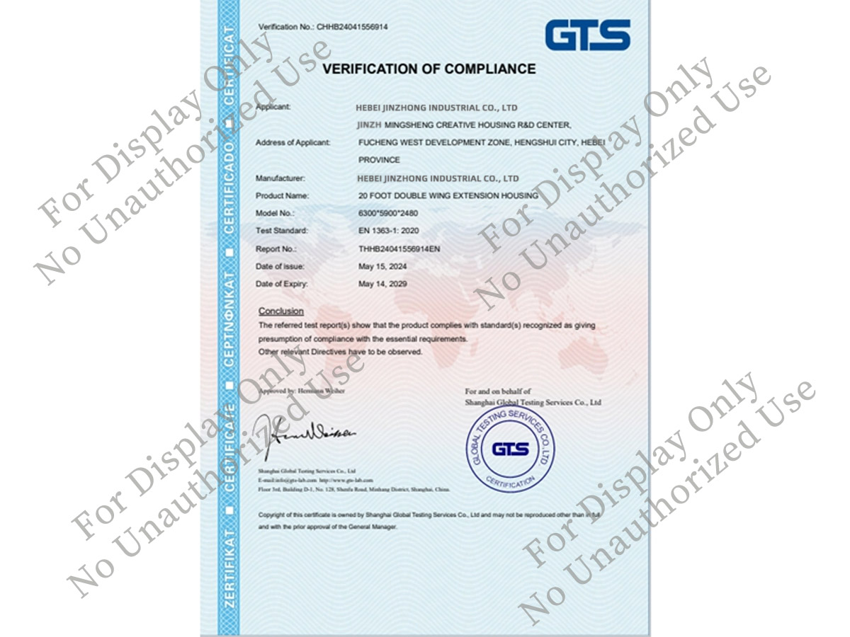 Fire Resistance Test Certification for Building Components