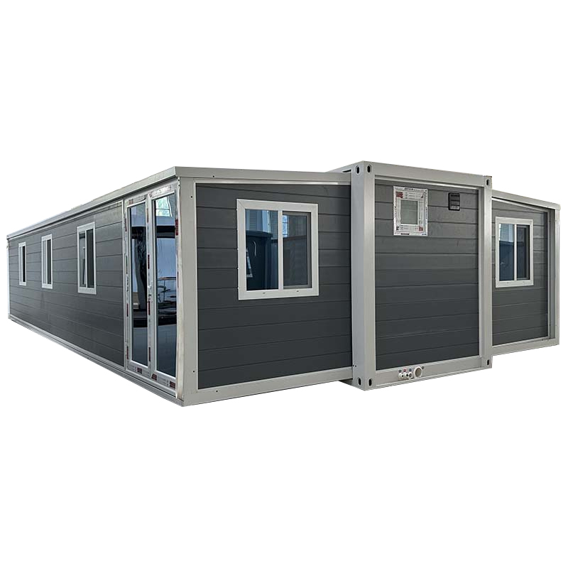30ft Sloped Roof Double-Wing Foldable House, Customizable Door Opening Direction, Window Size, Indoor & Outdoor Layout