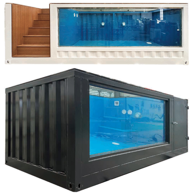 Prefabricated Container Swimming Pool, Light Luxury Outdoor Steel Structure Pool for Garden, Commercial Use, Homestay & Camp, Easy to Assemble and Disassemble