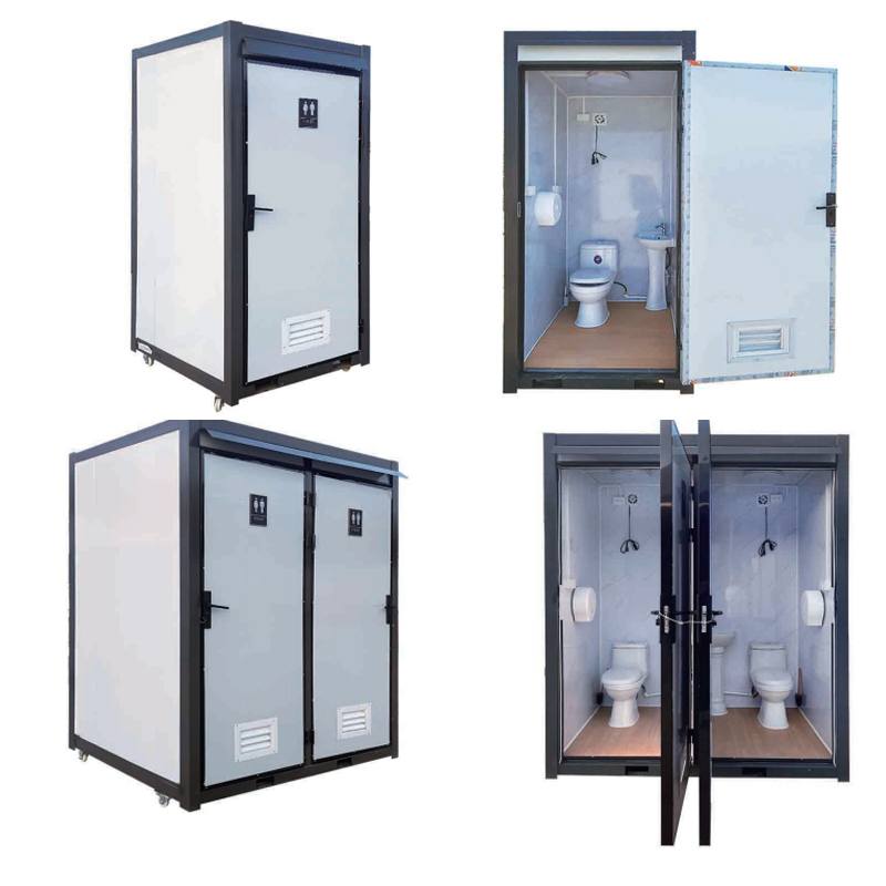 Outdoor Mobile Toilet with Shower, Integrated Prefabricated Eco-Friendly Temporary Public Restroom for Construction Site, Scenic Area